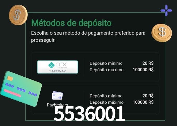 O cassino 5536001 oferece uma grande variedade de métodos de pagamento